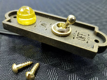 Load image into Gallery viewer, Turn of the Century Ball Toggle Switch with Resin Replica Plate and Jewel Light - Mad Science Lab Collection (Resin)