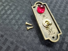 Load image into Gallery viewer, Turn of the Century Ball Toggle Switch with Resin Replica Plate and Jewel Light - Mad Science Lab Collection (Resin)