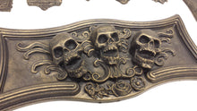 Load image into Gallery viewer, Triple Skulls Plaque Coffin/tombstone resin decor