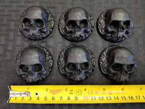 Set of 6 Skull  Rosettes (resin)