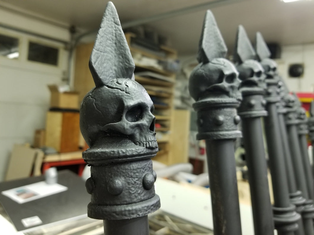 1 dozen Skull Fence Finial for PVC pipe (resin)