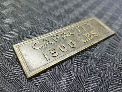 Mini Vintage Elevator Capacity Panel Replica (Resin)